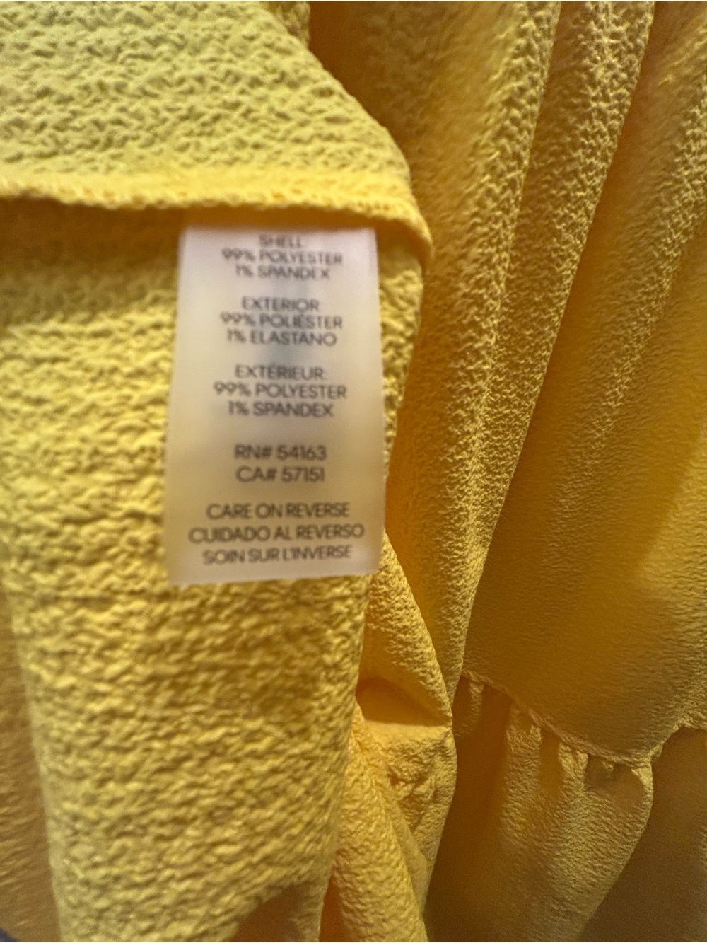 Calvin Klein Bright Yellow Tiered Flutter-Sleeve Dress - Picture 5 of 8